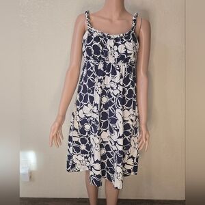 J. Crew Tropical Blue Floral Summer Sun Dress Women 2 Party Casual Braid…